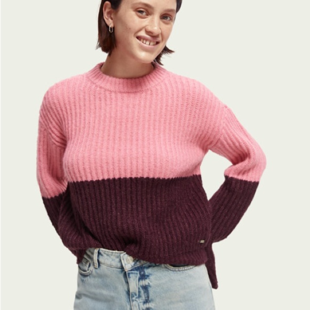 Colorblock Crew Neck Sweater